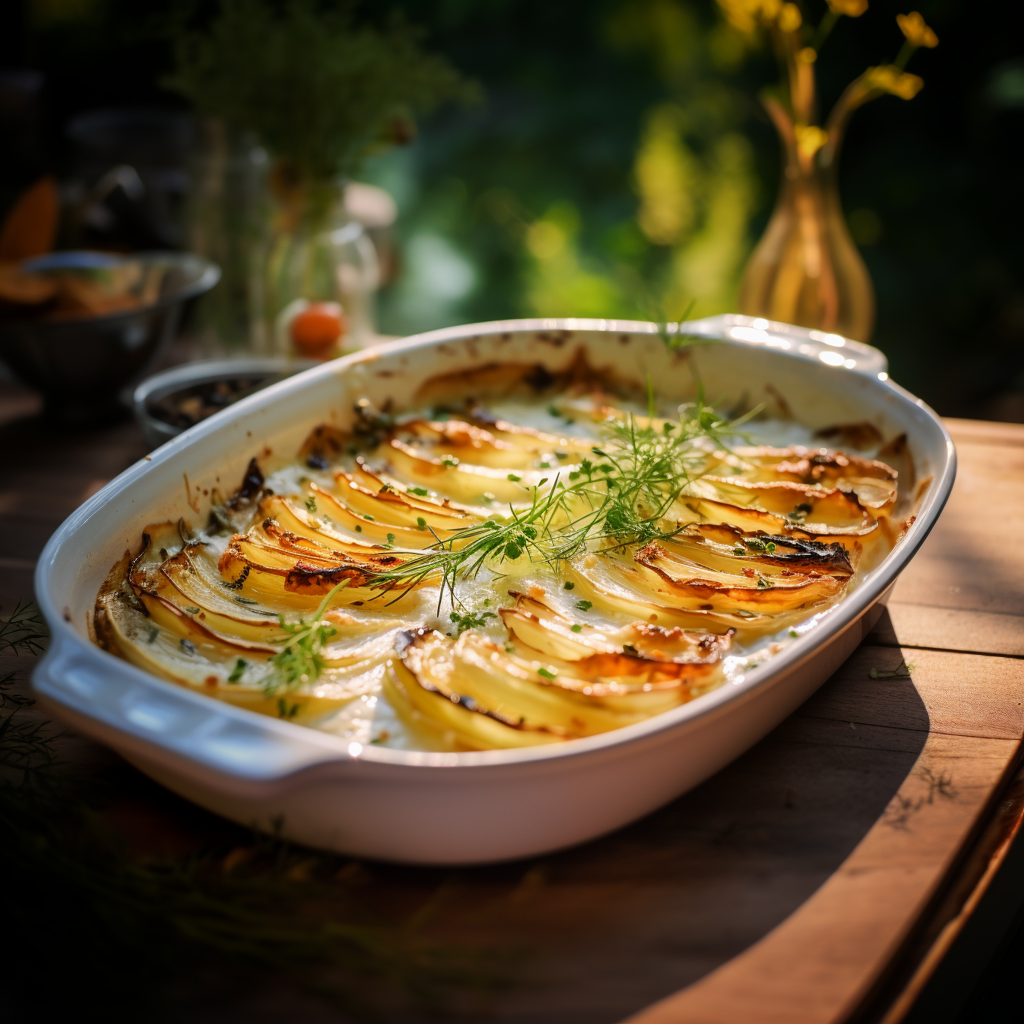 Leckerbissen der Saison: Honig-Fenchel-Gratin